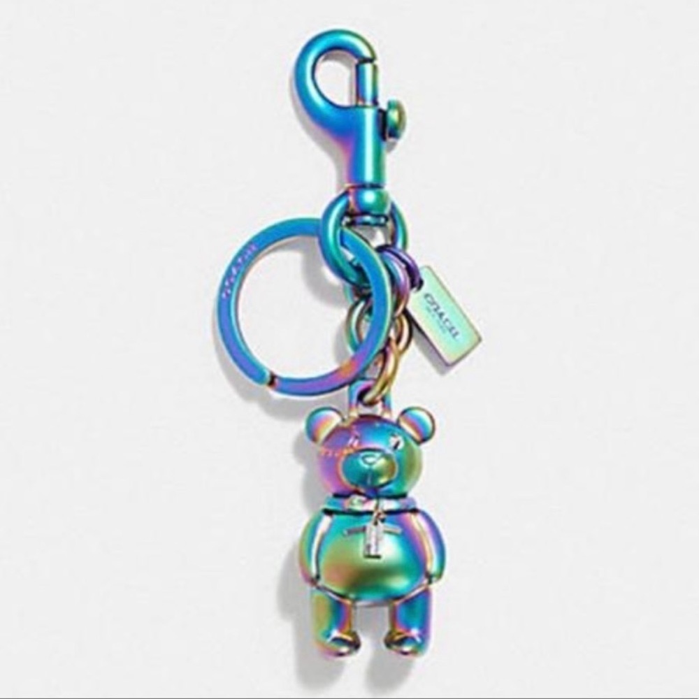 COACH HOLOGRAM TEDDY BEAR KEY FOB NWT